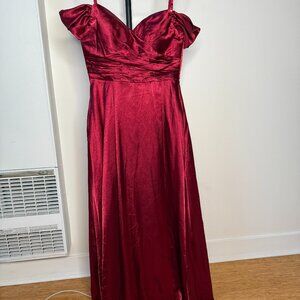 NWT Formal RED Satin Bridesmaid Cocktail Gown dress, SIZE 8